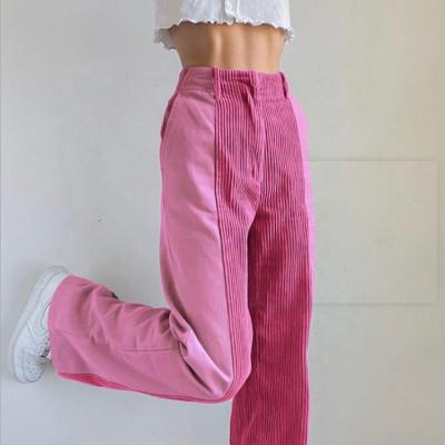 China Women's Breathable Solid Color Breathable Casual Canvas Loose Loose Fashion Trousers Deep Pocket Pants for sale