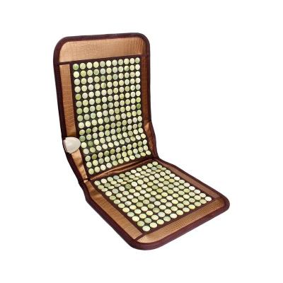 China Far Infrared Negative Jade Seat Cushion Ion Massage Back Pain Relief Body Jade Therapy Electric Heat Chair Mat Mattress for sale