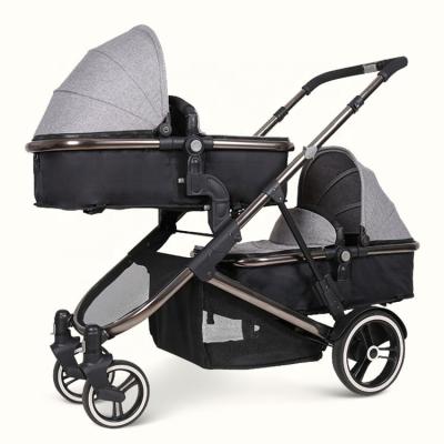 China New ; Fashion ; Purorigin New Design Double Stroller Lightweight Twin Baby Stroller Double Baby Stroller For Double Twins for sale