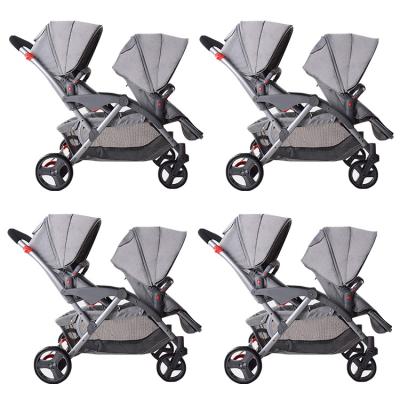 China New ; Fashion ; Purorigin Best Quality Lightweight Selling Reversible Stage Seating American Tandem Compact Travel Two Baby Stroller Double for sale