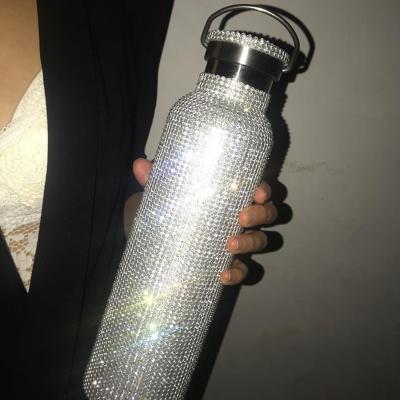 China Stocked 500 Wholesale 750ML Diamond Thermos Bottles Vacuum Outdoor Portable Sports Travel Double Wall Stainless Steel Water Bottle for sale