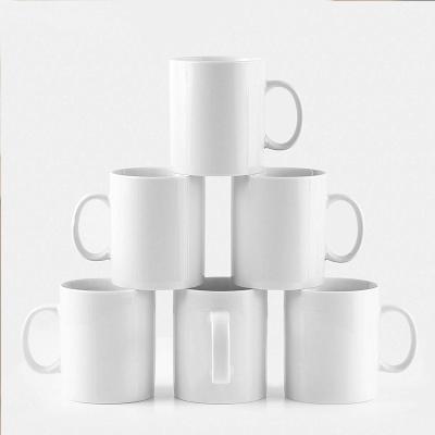 China Wholesale Stocked Custom Logo 11 Ounce Tazas De Sublimation White 11oz White Tea Coffee Mug Ceramic Mug for sale