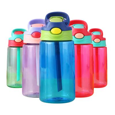 China Custom Cute Stocked Tritan Reusable Kids Sports Kids Free Drinking Bottle Plastic Water Bottles With Straw for sale