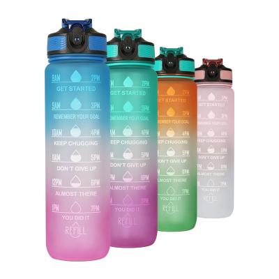 China Best Stocked Water Bottle Gym And Outdoor Sports Bottle Time Marker 32oz BPA Motivational Leak Free Water Bottle for sale