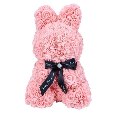 China Wholesale Wedding Home Decorative Flowers Styrofoma Wedding Foam Bear Custom Made 25Cm 40Cm 70Cm Valentine Gifts Flower Teddy Rose With Gift Box for sale