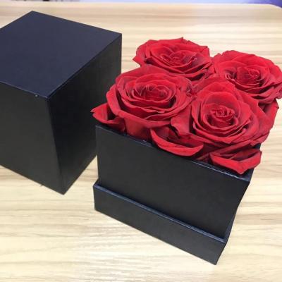 China Beautiful Colorful Preserved Roses Wedding Gifts Rose Flower Boxes Arrangement Dried Preserved Rose In Box for sale