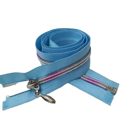 China C/E Nylon Viable White Zipper Thread Colorful Rainbow Zipper Tape for sale