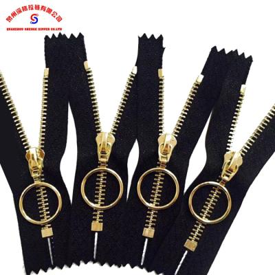 China Durable metal zipper with hoop for stuffed clothes zipper for sale