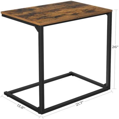 China New Arrivals Convertible Good Quality Multifunctional Black Wood Small Tray Sofa Side Iron Table for sale