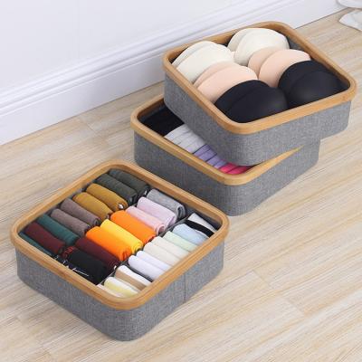 China Modern Underwear Organizer Dividers 3 Cell Cloth Cabinet Foldable Closet Organizers for sale