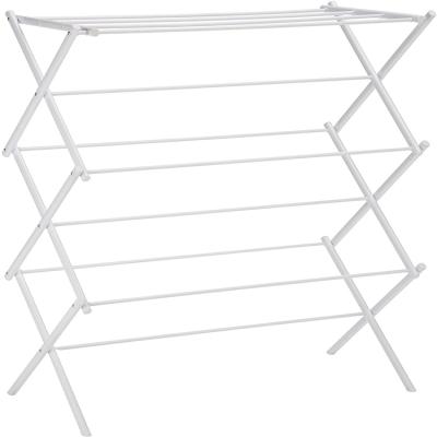 China Traditional New Fashion Comfortable Adjustable Folding White Clothing Drying Rack For Display for sale