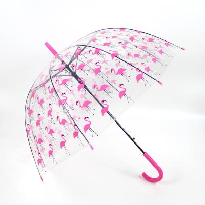 China Promotional Umbrella ODM&OEM Clear Service POE Dome Pink Transparent Umbrella for sale