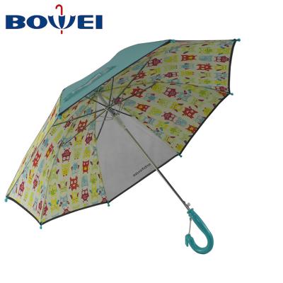 China Contemporary Promotional Outdoor High Quality Owl J Handle Kids Rainproof Umbrella With Whistle for sale