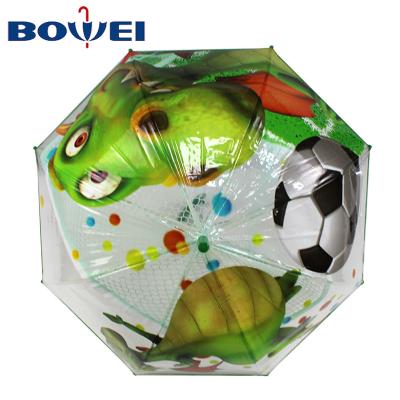 China 2021 Wholesale Cartoon Animal Handle Boy Dinosaur Cat Monkey Kids J Umbrella Customize Transparent POE Umbrella for sale