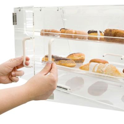 China Eco - Friendly Magnetic Door Countertop Clear Acrylic Bakery Display Case for sale