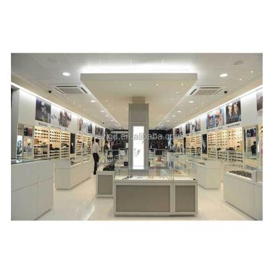 China Supermarket factory customized sunglasses store counter light lockable retail furniture store glass led optical display cabinets for sale