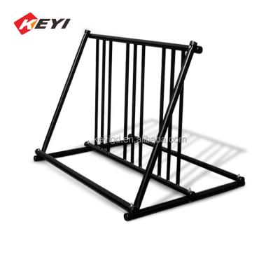 China Adjustable Metal Upright Custom Bike Rack Galvanized Steel Tubing Cycle Rack Round Bar Wheels Supports Bike Parking Rack for sale