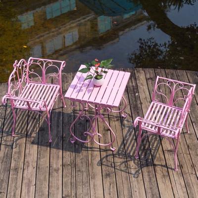 China wholesale price modern wrought iron yard table and chairs for garden furniture set for sale