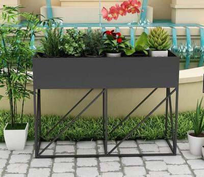 China Modern Customized Iron Planting Decorative Restaurant Partition Flower Stand Balcony Box Flower Bowl for sale