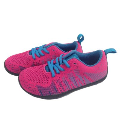 China Flat Kid 3D Lace Up Knit Barefoot Minimalist Sneaker Shoes for sale