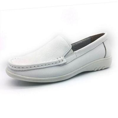 China CUSHIONING Women Hospital Genuine Leather Uniform Nurse Shoes for sale