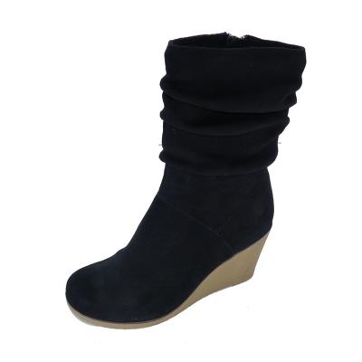 China Anti-Slip Made In China European Style Fashion Comfortable Women Wedge Boot for sale