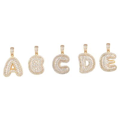 China Luxury Hiphop 18K CZ Gold Plated Alphabet Charms Pendant Letter for sale