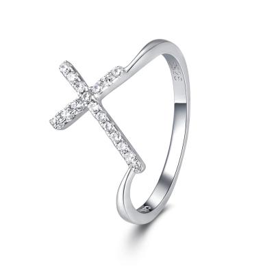 China Factory Cute Custom Shape H&M Designer Kaja Religion Silver Zircon Diamond Jesus Cross Cluster Finger Ring Women/18K Gold Jewelry for sale