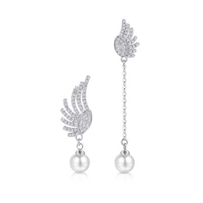 China Romantic angle wings long link chain drop earrings, link chain drop earrings, long link earrings for sale