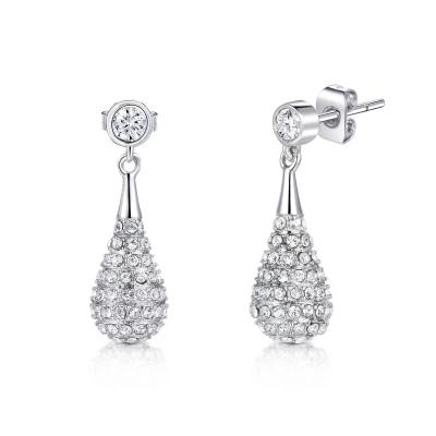 China Casual/Sporty Artificial Stone Iced Out Women's Luxury Silver Drop Earrings 2020 Luxury Earrings, 2020 Earrings, Silver Drop Earrings for sale