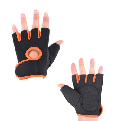 China Unisex Five Fingers Grip Fitness Exercise Leather Fluorescent Green Gloves for sale