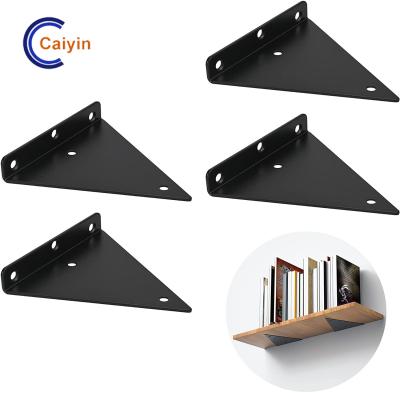 China Corrosion Resistance 6 Inch Shelf Brackets - Heavy Duty And Extra Thick Corner Brace Black Steel Decorative Joint Chevron For Triangular Shelf for sale