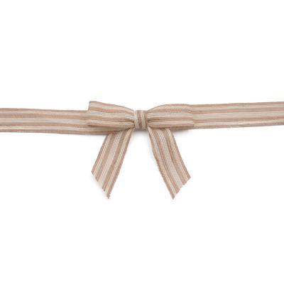 China Art Wholesale Pre-made Christmas Burlap Ribbon Bow For Gift Wrap Box Packaging for sale