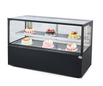 China Single-temperature Promotional High Quality Supermarket Cake Showcase Two Tier Right Angle Refrigerator for sale