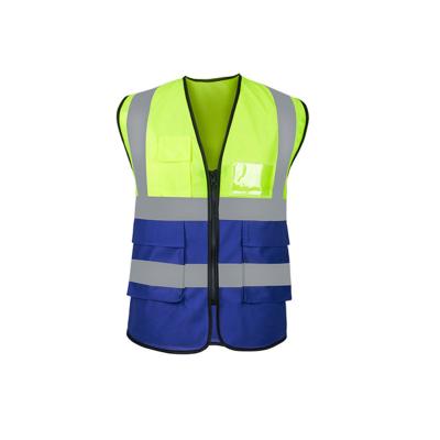 China Men's Women's Reflective With Pockets Safety Vest Traffic Vest Work Patch High Visible Safety Reflective Vest for sale