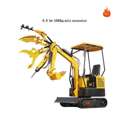 China Building material stores AC10 CE EPA Chinese 1000kg excavators 1 ton mini mini excavator low price at door service garden farm machines 1 ton hydraulic digg for sale