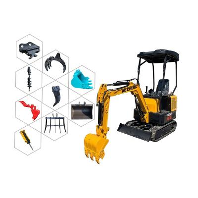 China Construction Material Shop Accessories Crawler Excavator 2 Cylinder Mini Digger Hydraulic Bagger 1.2 Ton Free Bucket 0.025 m3 Capacity With Attachment for sale