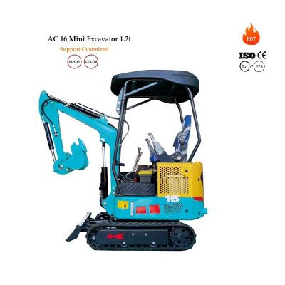 China Supplier 1.2 EURO V Ton Factory Price With Emission Engine AC16 1200 Kg Construction Material Stores Mini Digger Excavator for sale