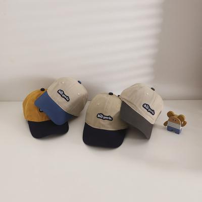 China Fashion Cotton Two Wholesale Tone Children Gorra De Beisbol Letter Embroidery New Boy Trend Soft Hats Era Kids Baseball Cap for sale