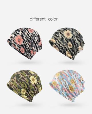 China 2023 New Pattern COMMON Flower Print Cotton Sombrero Hood Winter Gorro Ventilation Warm Windproof Pullover Hat Breathable Beanies for sale