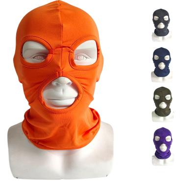 China Free Shipping 3 Hole Rabbit Headgear Fashion Elastic Fuinloth Blank Orange Flame Retardant Western Part COMMON Party Elastic Balaclava for sale