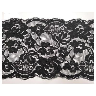 China Viable Custom Design Fashion Organza Mesh Lace Fabric Black Collar Lace Ribbon for sale