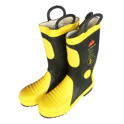 China FV-1 EN 15090 Metal Toe Steel Sole Insulating Waterproof Fire Used Fire Fighting Boots for sale