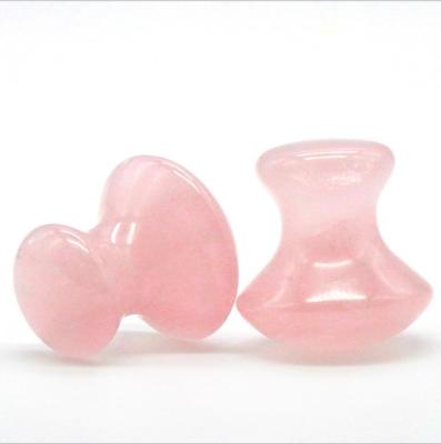 China Portable Wholesale Natural Hot Physiotherapy Rose Quartz Jade Stone Massage Stone Mushroom for sale