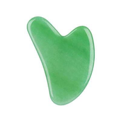 China 2021 Hot Selling Amazon Gua Sha Board Portable Facial Massager Face Slimming Body Massager Green Jade Aventurine Stone for sale