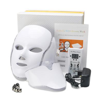 China Manufacturer Wholesale Dye Removal 7 Color Led Photon Light Therapy Tools Home Use Face Beauty Facial Mask With Neck For Facial Skin Care for sale