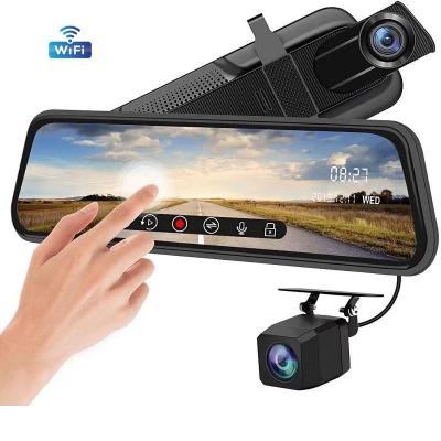 China Bluetooth car dash camera car video recorder 1080p lens dvr dash cam dual video 10 inch car factory manufacture for sale