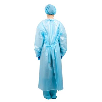 China Waterproof and Breathable PP PP+PE SMS Disposable Waterproof Isolation Surgeon Medical Gown for sale