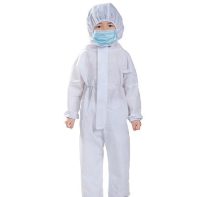 China Disposable Type 5/6 Overalls Hazmat Overall Suit Protective Waterproof Baby Size Kids Protective Chemical Suit for sale