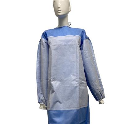 China Waterproof Nonwoven Reinforced Medical Isolation Surgical Gowns Doctors Working Isolation Waterproof Hospital Sterile SMS 45g Level 2 3 for sale